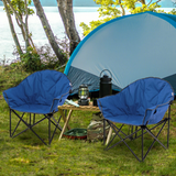 Tangkula Oversized Camping Chair, Outdoor Padded Folding Chair with Cup Holder