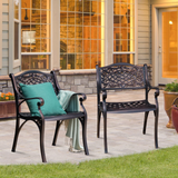 Tangkula 2 Pieces Outdoor Bistro Dining Chair Set