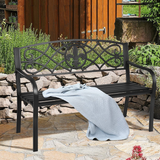 Tangkula Outdoor Steel Garden Bench Park Bench