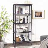 Tangkula 5 Layer Bookshelf, Freestanding Storage Shelving Unit with Steel Frame