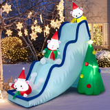 Tangkula Christmas Inflatable Polar Bear Slide Scene Decoration