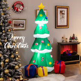 Tangkula 6 FT Inflatable Christmas Tree, Blow up Christmas Tree with 3 Gift Boxes, Self Inflating X-mas Tree with LED Lights