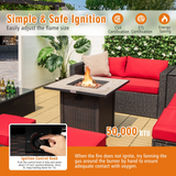 Tangkula 30 Inch Propane Gas Fire Pit Table, Patiojoy 50,000 BTU Square Fire Table