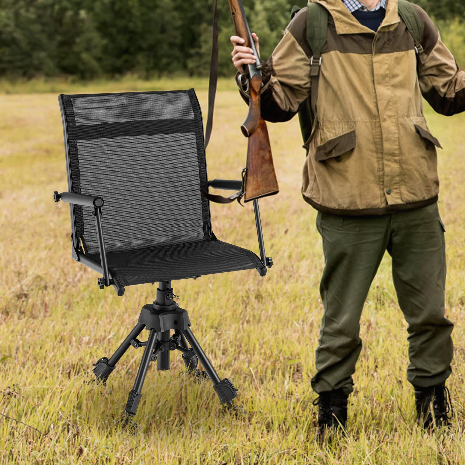 Tangkula Hunting Chair 360 degree Swivel Hunting Blind Chair with Adj tangkula