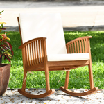 Outdoor Acacia Wood Rocking Chair - Tangkula