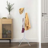 Tangkula Free Standing Coat Rack, Entryway Coat Tree with Detachable Hooks & Foldable legs (White)