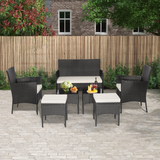 Tangkula 7 Piece Patio Rattan Sofa Set