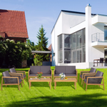 Tangkula Outdoor Acacia Wood Furniture Set - Tangkula