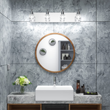 Tangkula Modern Bathroom Vanity Light, 3-Lights Wall Mount Light Fixture Over Mirror with Adjustable Shade, Crystal Wall Sconce (Chrome)