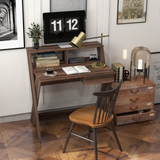 Tangkula Computer Desk with Storage Drawer, Small Writing Desk with Monitor Stand Riser