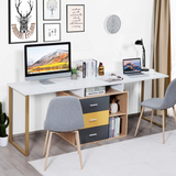 Tangkula Two Person Desk, 87 inch Double Computer Desk