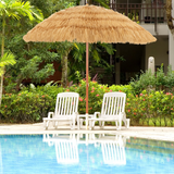 Tangkula 6.5ft Thatched Tiki Umbrella, Hawaiian Style Beach Patio Umbrella with Adjustable Tilt