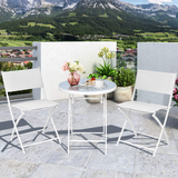 Tangkula 3 Pieces Folding Patio Bistro Set, No Assembly Required