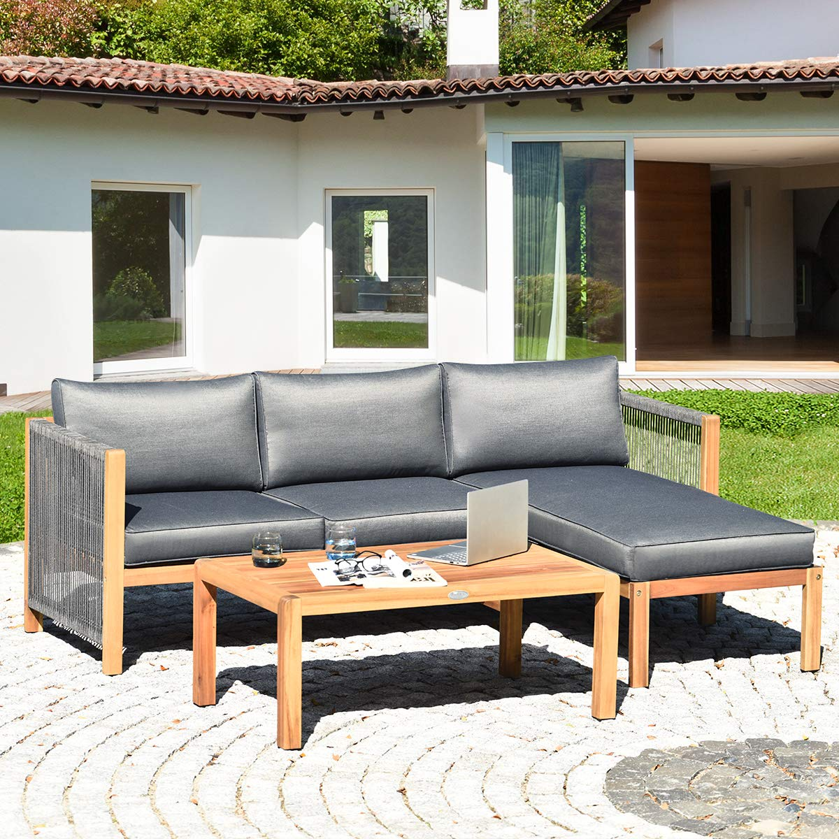 L Shape Outdoor Furniture Set - Tangkula