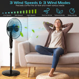 18 Inches Oscillating Standing Fan with Remote Control - Tangkula