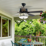 Tangkula 52"Ceiling Fan w/Lights & Remote Control, Lighting Fan w/5 Reversible Blades