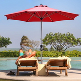 Tangkula 9 ft Patio Umbrella, Outdoor Market Table Umbrella with 1.5" Aluminum Pole