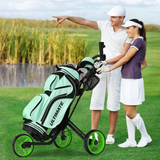 Tangkula Golf Push Pull Cart, Lightweight Aluminum Collapsible 3 Wheels Golf Push Cart
