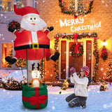 Tangkula 8 FT Inflatable Christmas Santa Claus w/ Hot Air Balloon & Reindeer