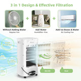 Evaporative Air Cooler, Portable Cooling Fan & Humidifier with Remote