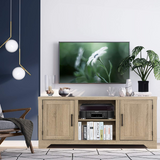 Tangkula Farmhouse Barn Wood TV Stand for TVs up to 65 Inches