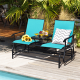 Tangkula 2 Person Swing Glider Chair, Patio Rocking Loveseat