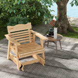 Tangkula Outdoor Fir Wood Glider Chair