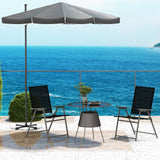 Tangkula Set of 2/4 Patio Folding Chairs, High Back Dining Chairs with Weather-Resistant Fabric