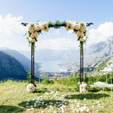 6.8 Ft Garden Arbor, Metal Arch with Trellis for Climbing Plant, Vines, Flowers