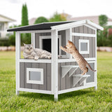 Tangkula 2-Story Outdoor Cat House