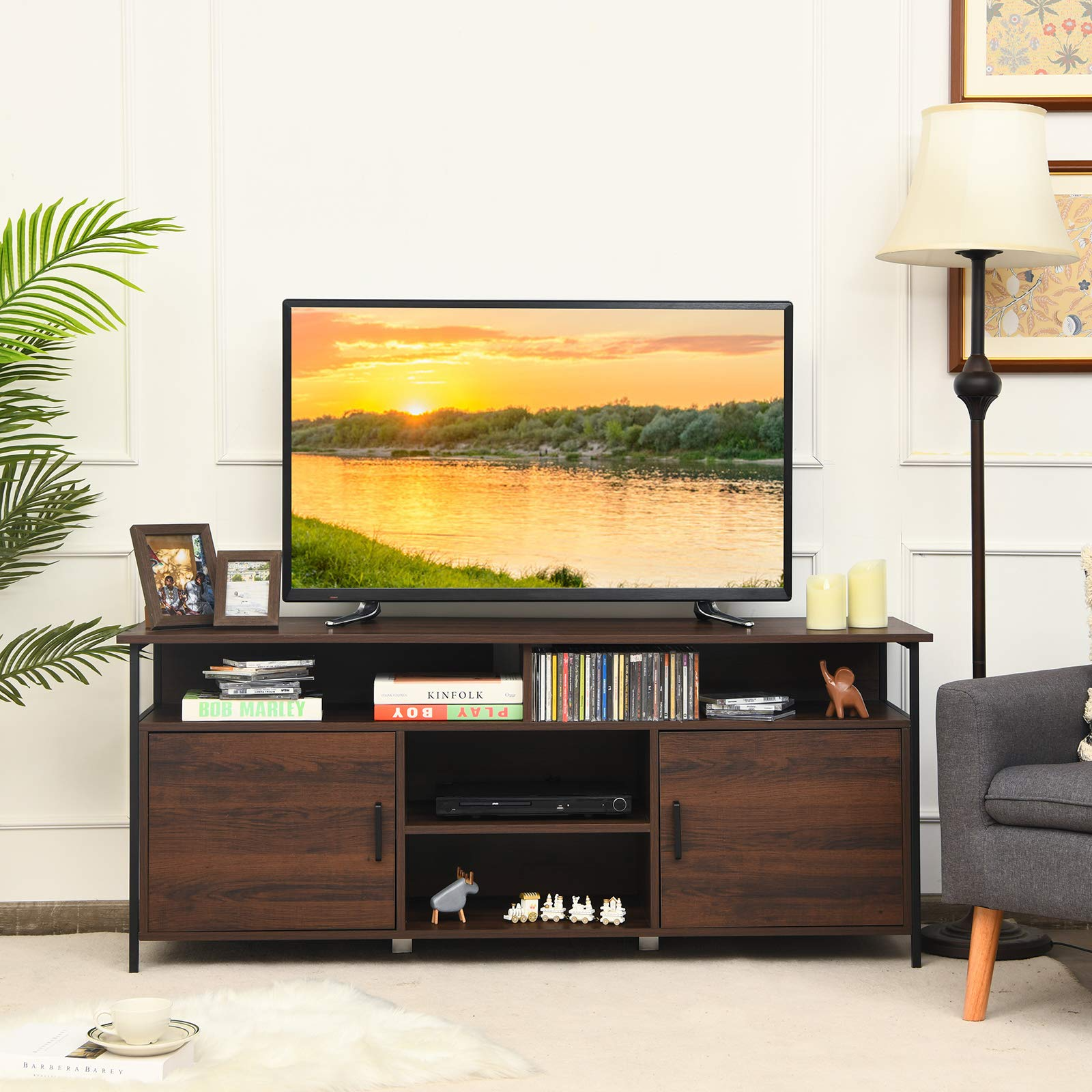  Wood Universal TV Stand for TVs up to 65 Inches - Tangkula