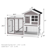 Tangkula Wood Rabbit Hutch, Outdoor Indoor Bunny Cage with Run