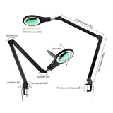 Magnifier Glass Desk Lamp with a Small 12D Lens, 5"Diameter Glass Lens