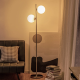 Tangkula Mid Century Globe Floor Lamp with 2 LED Bulbs for Living Room