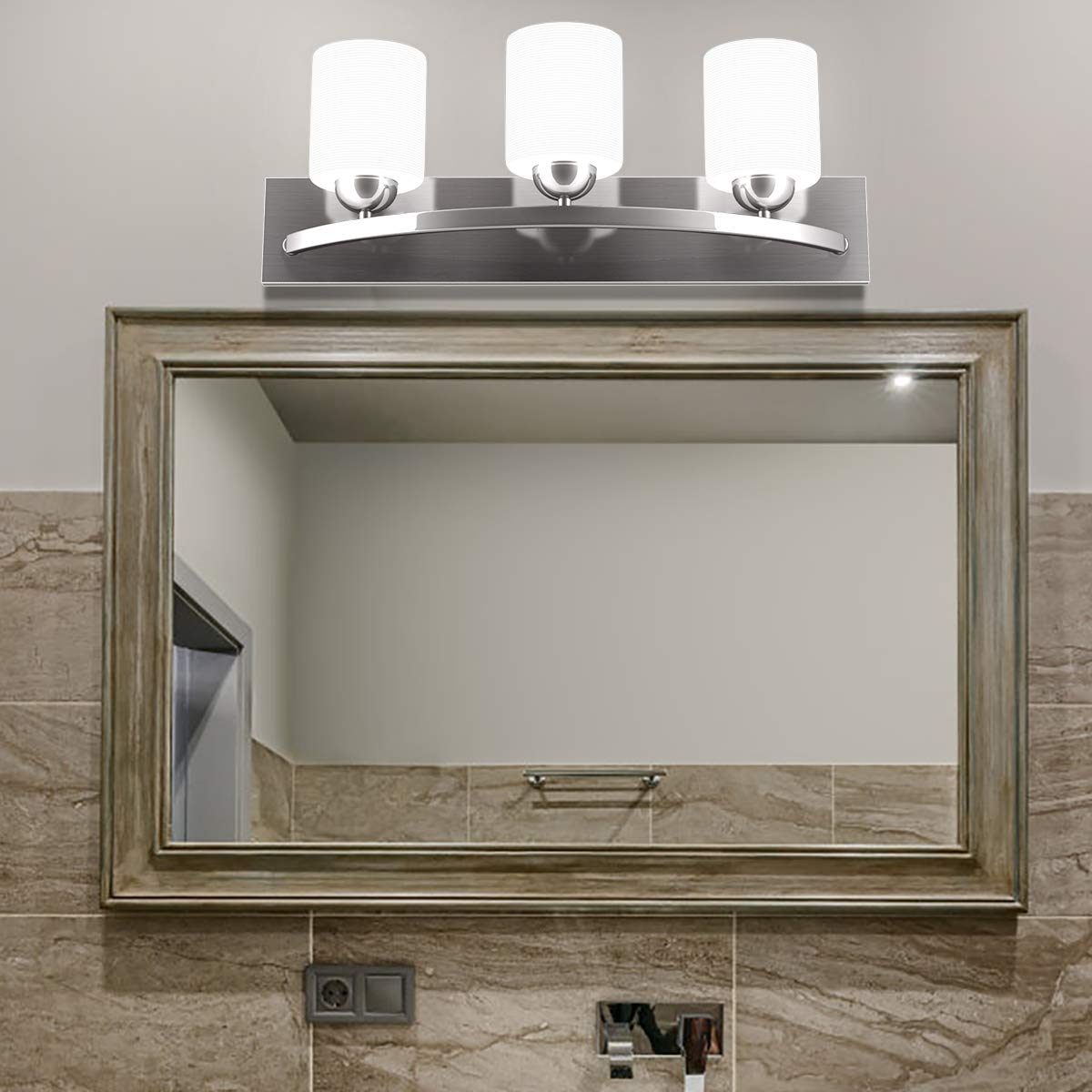 Bathroom Vanity Lamp Brushed Nickel Wall Mounted Vanity Lighting Fixture - Tangkula