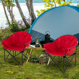 Tangkula Oversized Camping Chair, Outdoor Padded Folding Chair with Cup Holder