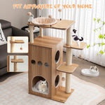 52" Multi-Level Tall Cat Tower with Washable Mats - Tangkula