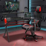 Tangkula Gaming Desk, Professional Gamer Workstation with Cup Holder, Headphone Hook, Handle Rack