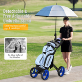 Tangkula Golf Push Pull Cart, Lightweight Aluminum Collapsible Golf Push Cart with 4 Wheels