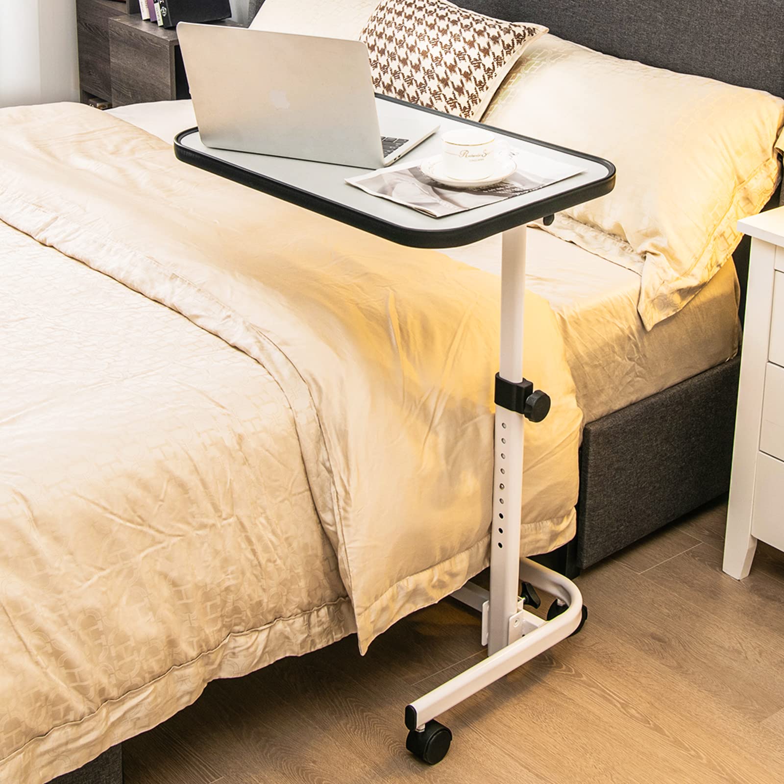 Overbed Table with Wheels - Tangkula