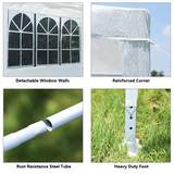 Tangkula 10'x10' Canopy Tent, Party Wedding BBQ Tent, Heavy Duty Gazebo Shelter Pavilion Cater w/4 Removable Sidewalls