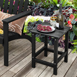 Tangkula Square Outdoor Side Table, Weather Resistant HDPE Adirondack Table