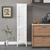 Tangkula Bathroom Storage Cabinet, 63 Inch Tall Narrow Storage Cabinet with 1 Adjustable Shelf and 2 Doors