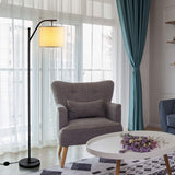Floor Lamp for Living Room, Mid Century Tall Pole Lamp with Arc Hanging Shade