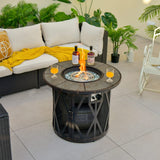 Tangkula 32 Inch Patio Round Fire Pit Table