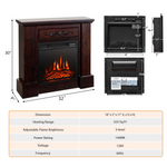 1400W 32 Inches Electric Fireplace with Mantel - Tangkula
