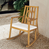 Tangkula Acacia Wood Patio Rocking Chair, Outdoor Porch Rocker