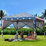 10x10 ft Pop-Up Canopy Tent w/ Netting, Outdoor Canopy Tent with Carry Bag