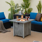 Tangkula 28 Inches Propane Fire Pit, Patiojoy 40,000 BTU Gas Fire Pit Table with Lid