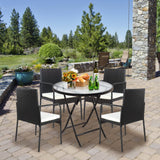 4 Pieces Patio Rattan Dining Chair Set